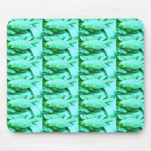 Tapis De Souris Texture d'oiseau bleu vert (Devant)