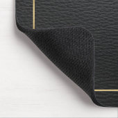 Tapis De Souris Texture En Cuir Noir Avec Cadre Or (Coin)