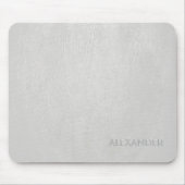 Tapis De Souris Texture Motif en cuir blanc - Monogramme/Tex perso (Devant)