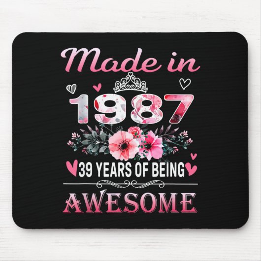 Tapis De Souris &#; th Birthday Made In 1987 &#; Years Of Being A (Devant)