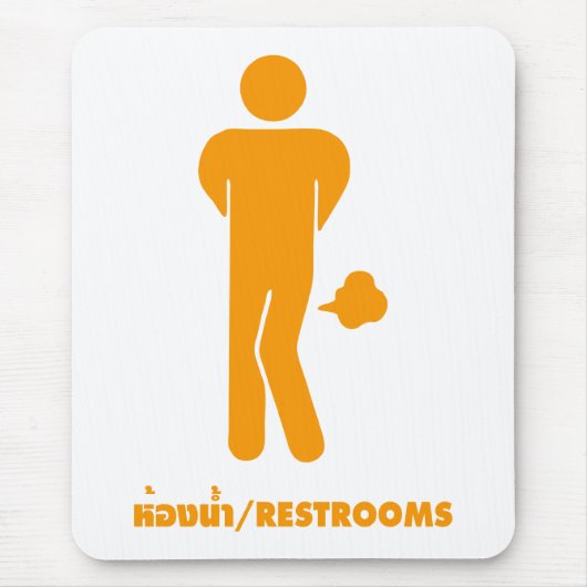 Tapis De Souris THAÏE NOURRITURE PEUT ÊTRE ÉPICÉE ⚠ Drôle Signe : (Devant)