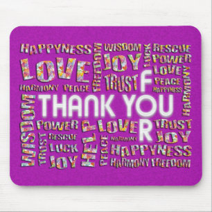 Tapis De Souris Thank You For ... Hearts (homonymie) magenta splat