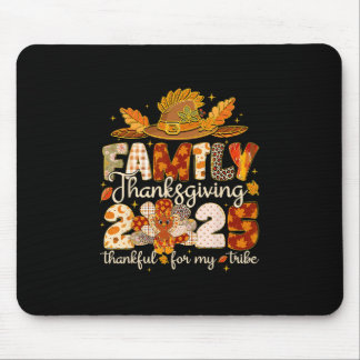 Tapis De Souris Thankful For My Tribe Turkey Leaves Family Thanksg
