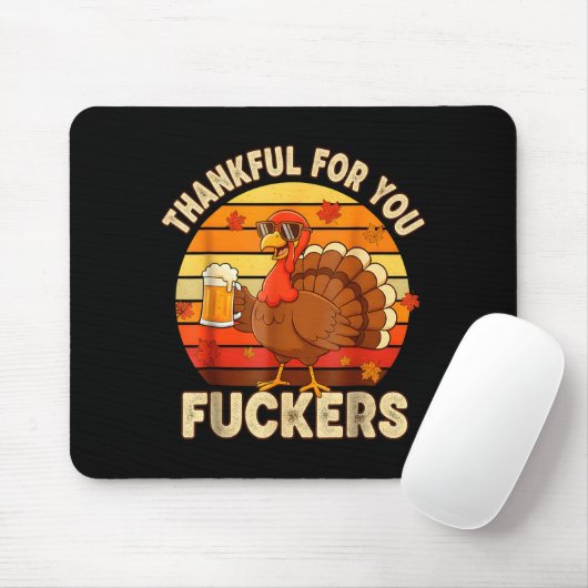 Tapis De Souris Thankful For You Forers Thanksgiving Happy Turkey (Avec souris)
