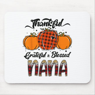 Tapis De Souris Thankful Grateful Blessed Nana Plaid Thanksgiving