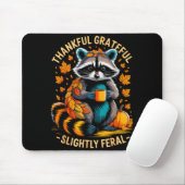 Tapis De Souris Thankful Grateful Slightly Feral Funny Raccoon Aut (Avec souris)