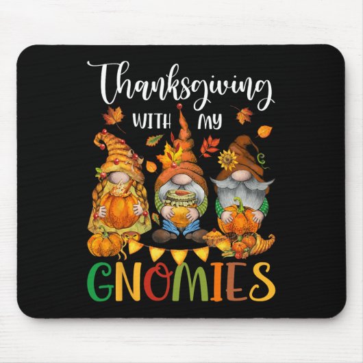 Tapis De Souris Thanksgiving Avec Mes Gnomies Automne Vibes (Devant)