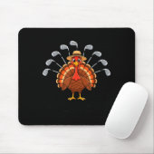 Tapis De Souris Thanksgiving Golf Turkey Funny Turkey Day Golf Cli (Avec souris)