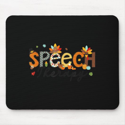 Tapis De Souris Thanksgiving Speech Therapy Thankful Slp Turkey Sp (Devant)