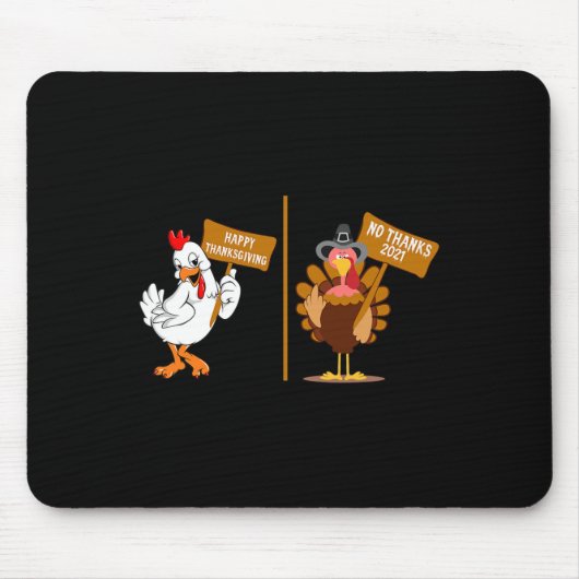 Tapis De Souris Thanksgiving Turkey No Thanks Grumpy Halloween Fun (Devant)