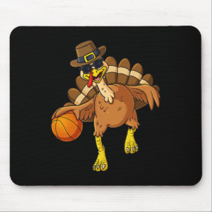 Tapis De Souris Thanksgiving Turquie Joueur de basket-ball Amusant