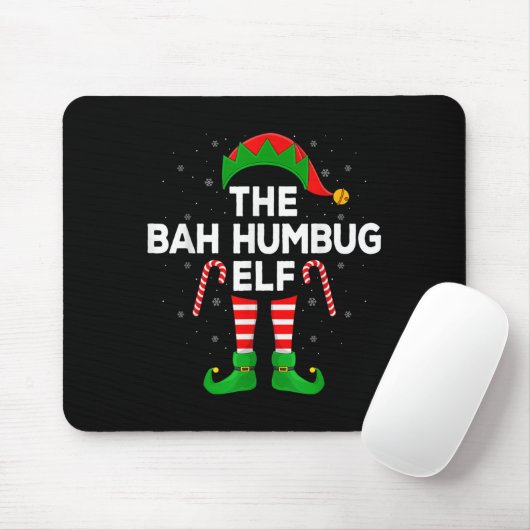 Tapis De Souris The Bah Humbug Elf Xmas Matching Family Elf Christ (Avec souris)