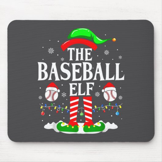 Tapis De Souris The Baseball Elf Funny Christmas Srt Lovers Xmas E (Devant)