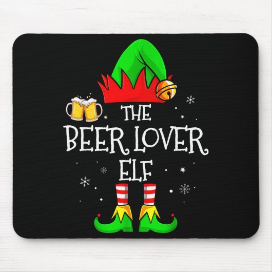 Tapis De Souris The Beer Lover Elf Matching Family Christmas Drink (Devant)