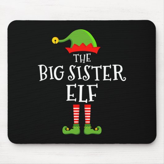 Tapis De Souris The Big Sister Elf Funny Christmas Matching Family (Devant)