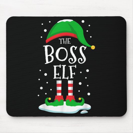 Tapis De Souris The Boss Elf Christmas Family Matching Xmas Group (Devant)