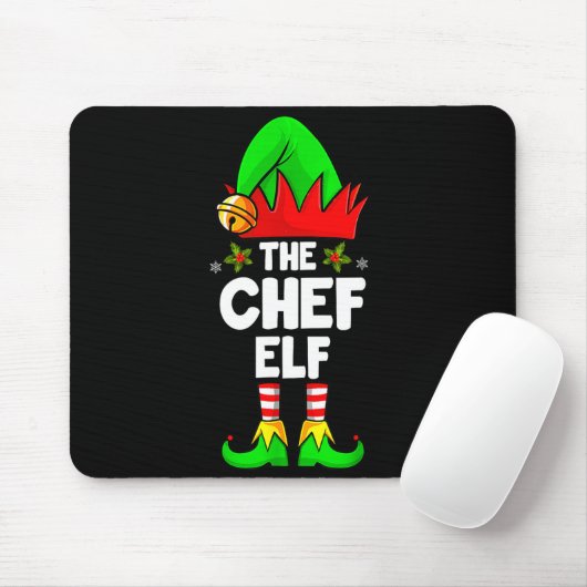 Tapis De Souris The Chef Elf Shirt Matching Family Chef Christmas (Avec souris)