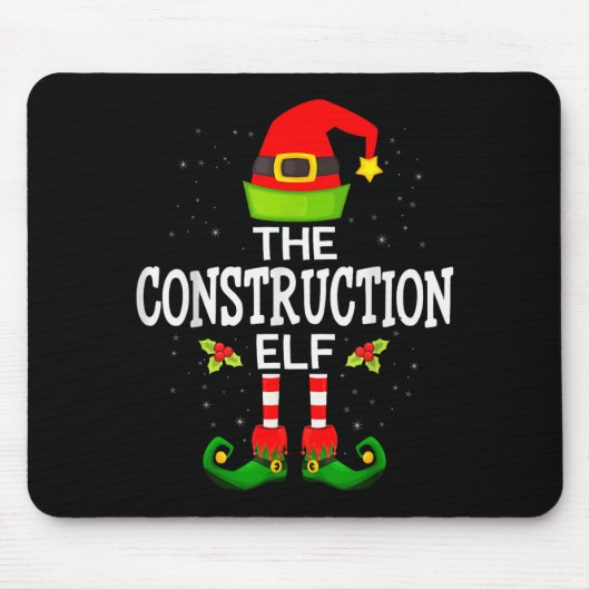 Tapis De Souris The Construction Elf Christmas Family Matching Paj (Devant)