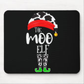 Tapis De Souris The Elf Moo Cow Funny Christmas Elf Family Matchin (Devant)