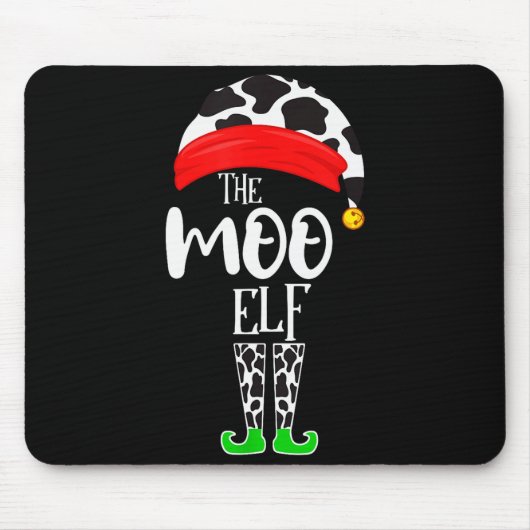 Tapis De Souris The Elf Moo Cow Funny Christmas Elf Family Matchin (Devant)