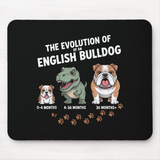Tapis De Souris The Evolution Of An English Bulldog Funny  (Devant)