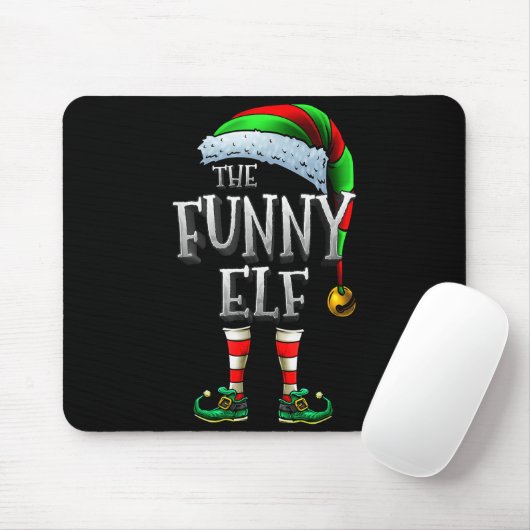 Tapis De Souris The Funny Elf Shirt Matching Family Funny Christma (Avec souris)