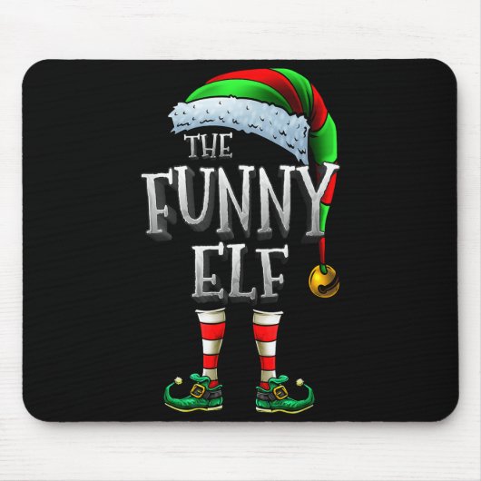 Tapis De Souris The Funny Elf Shirt Matching Family Funny Christma (Devant)