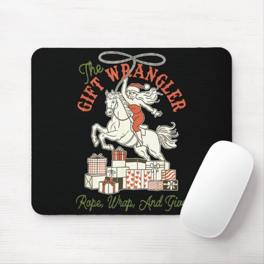 Tapis De Souris The Gift Wrangler Rope, Wrap, And Give Funny Chris (Avec souris)