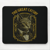 Tapis De Souris The Great Catsby Funny Retro Art Deco Cat Design (Devant)