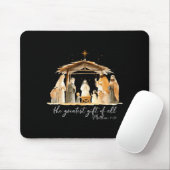 Tapis De Souris The Greatest Gift Of All Nativity Scene Christian (Avec souris)