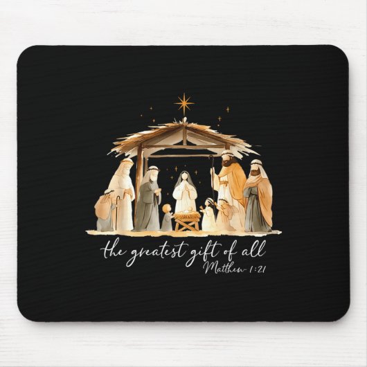 Tapis De Souris The Greatest Gift Of All Nativity Scene Christian (Devant)