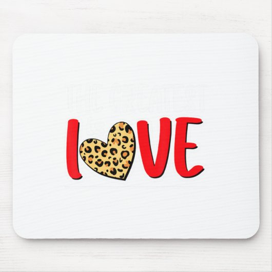 Tapis De Souris The Greatest Is Love Valentines Day Leopard Heart  (Devant)