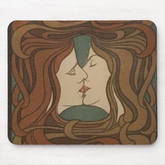 Tapis De Souris The Kiss 1898, femme - Art Nouveau - Illustration (Devant)
