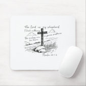 Tapis De Souris The Lord Is My Shepherd Psalm 23 Cross Meadow (Avec souris)