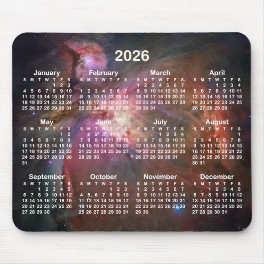 Tapis De Souris The Orion Nebula 2026 Calendar (Devant)