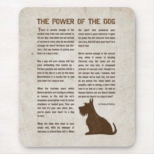 Tapis De Souris The Power of the Dog Poem - Rudyard Kipling (Devant)