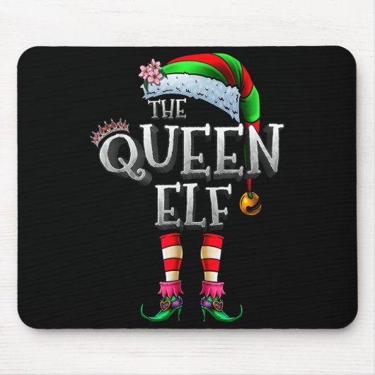 Tapis De Souris The Queen Elf Shirt Matching Family Christmas Elf  (Devant)