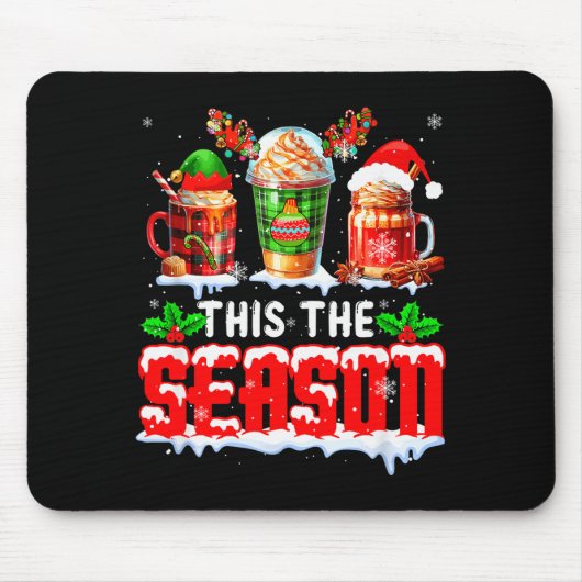 Tapis De Souris The Season Christmas Three Santa Reindeer Elf Coff (Devant)