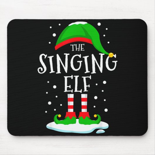 Tapis De Souris The Singing Elf Christmas Family Matching Xmas Sin (Devant)