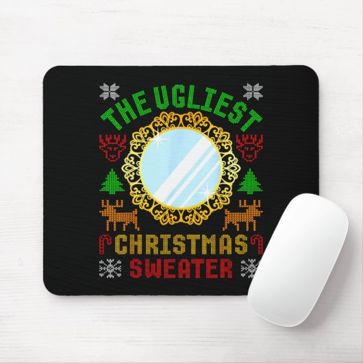 Tapis De Souris The Ugliest Ugly Christmas Sweater With Mirror Fun (Avec souris)