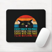 Tapis De Souris Thème Chat Noir Chaque Snack Que Vous Faites Rétro (Avec souris)