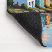 Tapis De Souris Thème côtier | Maisons de plage sur la baie (Coin)