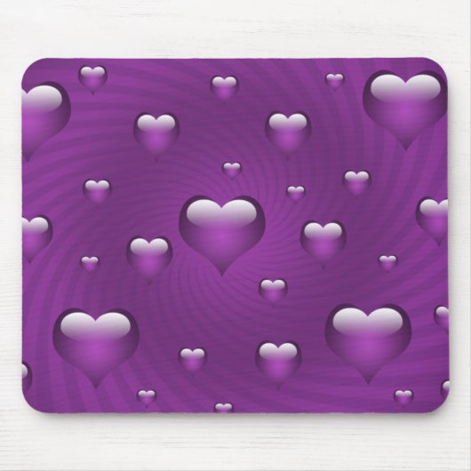 Tapis De Souris Thème d'amour des coeurs (Devant)