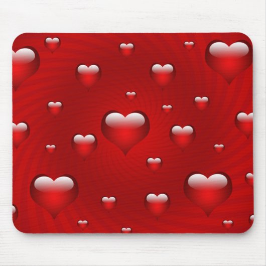 Tapis De Souris Thème d'amour des coeurs (Devant)
