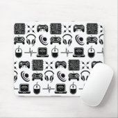 Tapis De Souris Thème de jeu en noir et blanc (Avec souris)