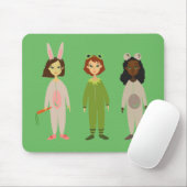 Tapis De Souris Thème des amies en pyjama des filles mignonnes (Avec souris)