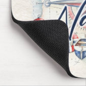 Tapis De Souris Thème nautique "Let's Get Nauti" Bateau Côtier (Coin)