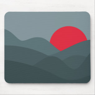 Tapis De Souris Thème Sombre Soleil Minimaliste