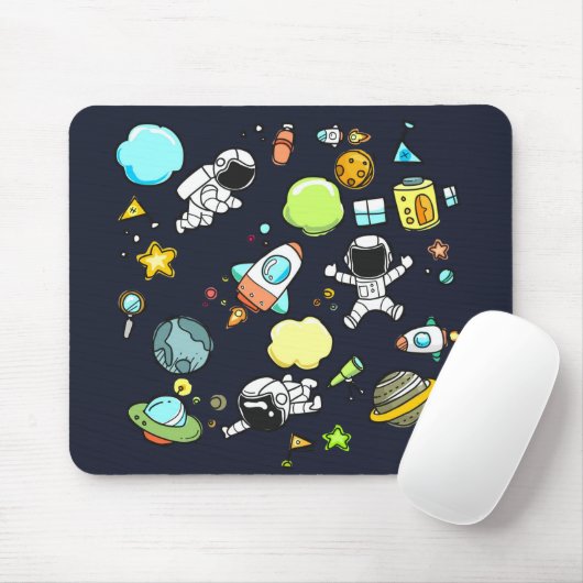 Tapis De Souris Thème spatial cool - Astronauts & Rocket Ships (Avec souris)