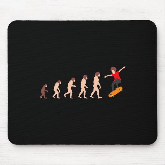 Tapis De Souris Théorie de l'évolution skateboard drôle  (Devant)